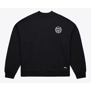 Mitchell & Ness Crest Oversized Pullover Black Sweatshirt Unisex Size Large NWT‎